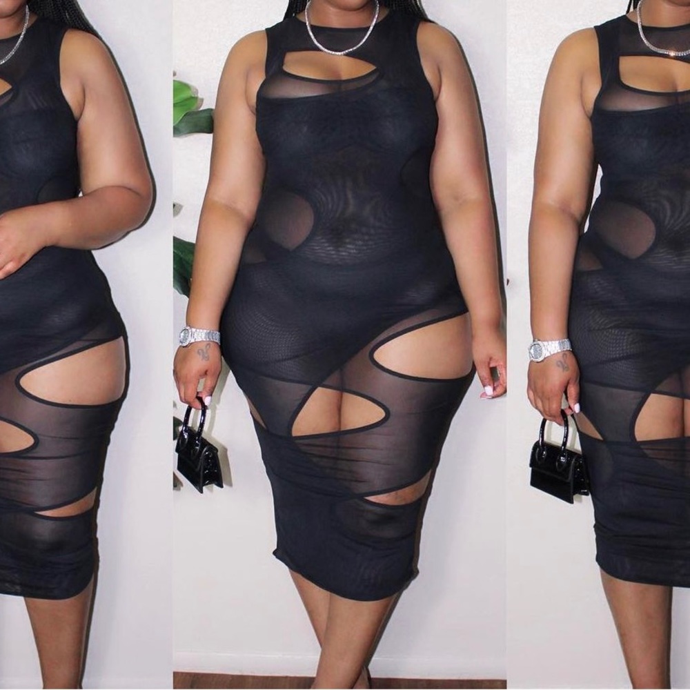 Black Mesh Dress
